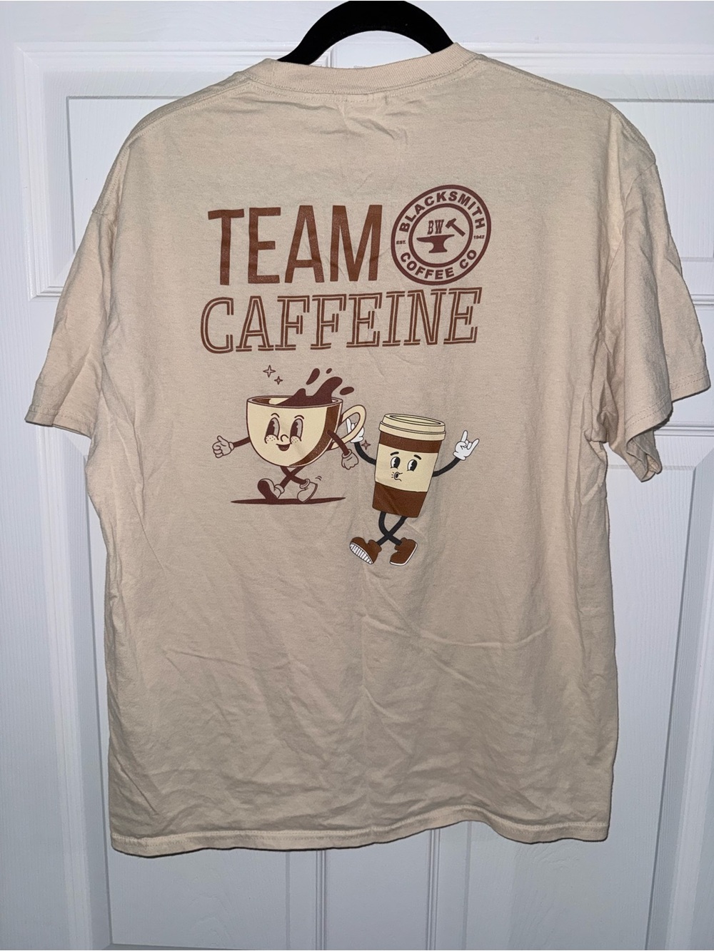 Team Caffeine Beige Graphic T-Shirt